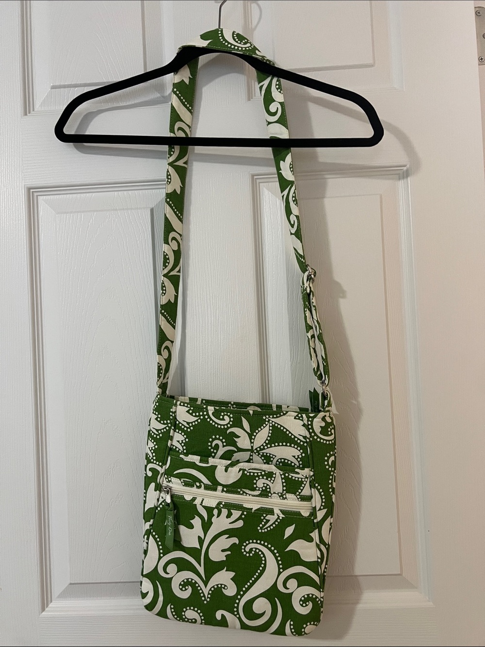 thirty-one Green and White Floral Print Crossbody Bag